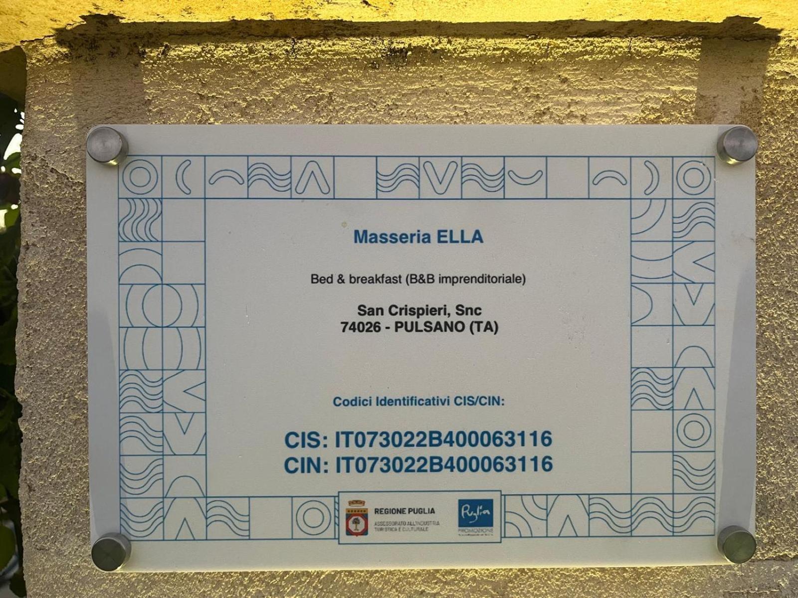 Masseria Ella Pulsano Exterior photo